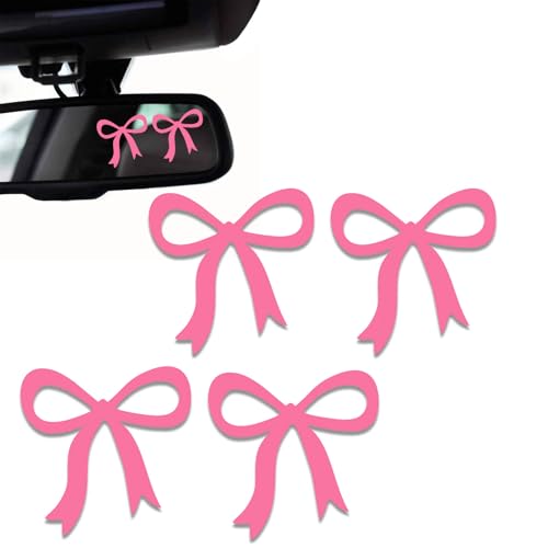 2PCS Pink Bow Car Mirror Decal,Rearview Mirrors Sticker,Pink Bow Car Accessories Vinyl Cute Cars...