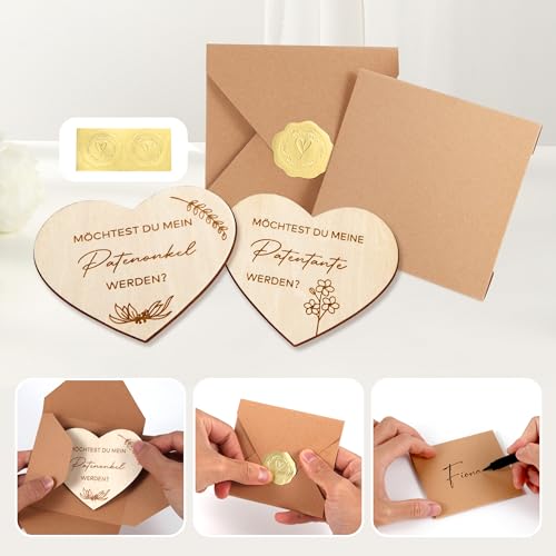 Schwangerschaft verkünden aus 8 Herz Holzscheiben, Wir bekommen ein Baby! Du wirst Oma/Opa/Tante/Onkel, IHR WERDET Oma & Opa, Möchtest DU MEIN Patenonkel Werden? Möchtest DU MEINE Patentante Werden?