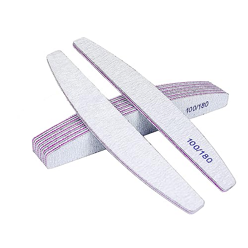 URAQT Limas de Uñas Profesionales, 100/180, para Uñas de Doble Cara Set Gel Acrílico Limas con Lavable, para Uso Doméstico y Salón (6pcs)