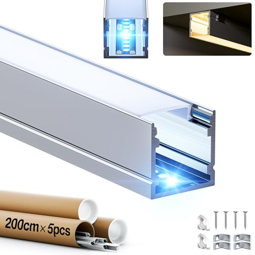 HOOLED Profili in alluminio per strisce LED 2 m x