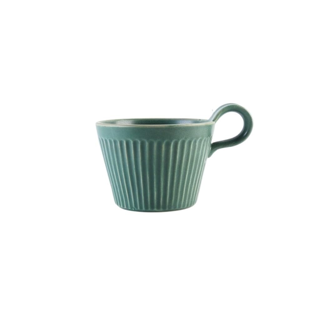 Tasse Vertikale Muster Keramik Wasser Tasse Hause Handgemachte Retro Kaffee Frühstück Haferflocken(A)