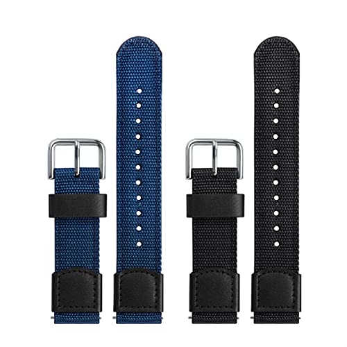 Bracelet montre nylon interchangeable avec barrettes à libération rapide 20 mm