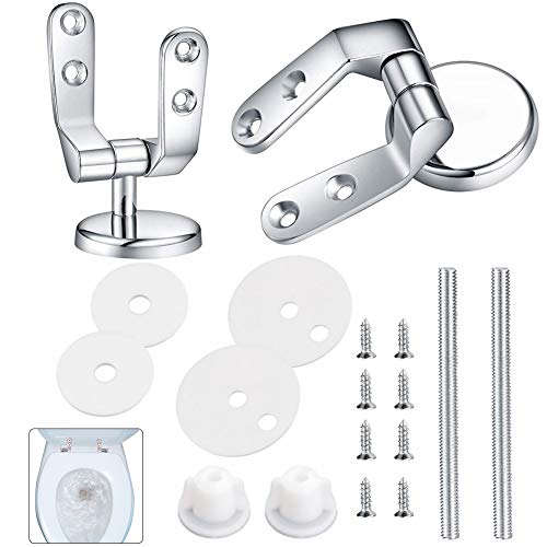 Preisvergleich Produktbild Toilettendeckelscharnier - Zinklegierung Bad Toilettendeckelscharnier - mit Schraubbeschlägen - zur Verbindung von Toilettensitz und Toilettendeckel - für die meisten Toiletten geeignet