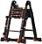 Ladders,Anti-Roll Telesladder A-Type 27 Ft Aluminum Extension Folding Telescoping Non-Slip Steps Portable Multi-Purpose Stepladder/27Ft