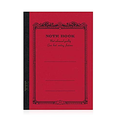 APICA Carnet de Notes Ligné CD15R Rouge | 68 pages | Papier japonais lisse idéal stylo plume | Grand format 17,9 x 25,2 cm | Couverture souple