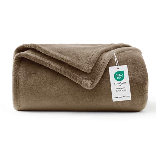 WAVVE Kuscheldecke Flauschig Decke Fleecedecke - Sofadecke 150x200 cm Warm Wohndecke Couchdecke, Braun Decke Weich Sofaüberwurf XL