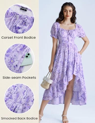 Image of Scarlet Darkness Corset Dresses for Women Summer 2026 Floral Wedding Guest Chiffon Sundress