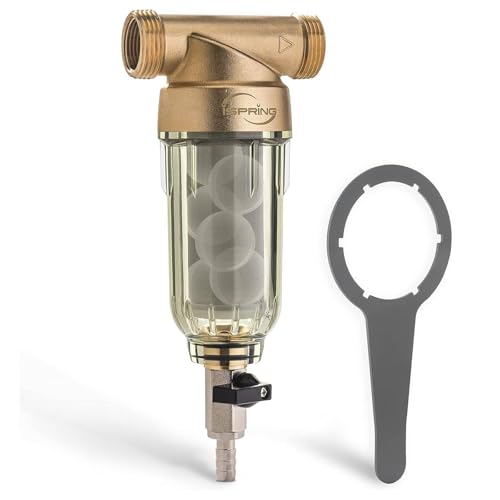 iSpring WSP-500SL Reusable Whole House Spin Down Sediment Water Filter, Siliphos Helps Prevent Scale and Corrosion, 1" MNPT + 3/4" FNPT, 500 Micron by iSpring - Used condition - US$34.52