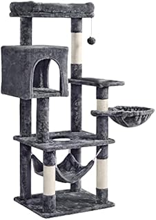 Yaheetech Cat Tree Cat Tower with Scratching Posts Cat Activity Center Cat Climbing Tower, Dark Grey