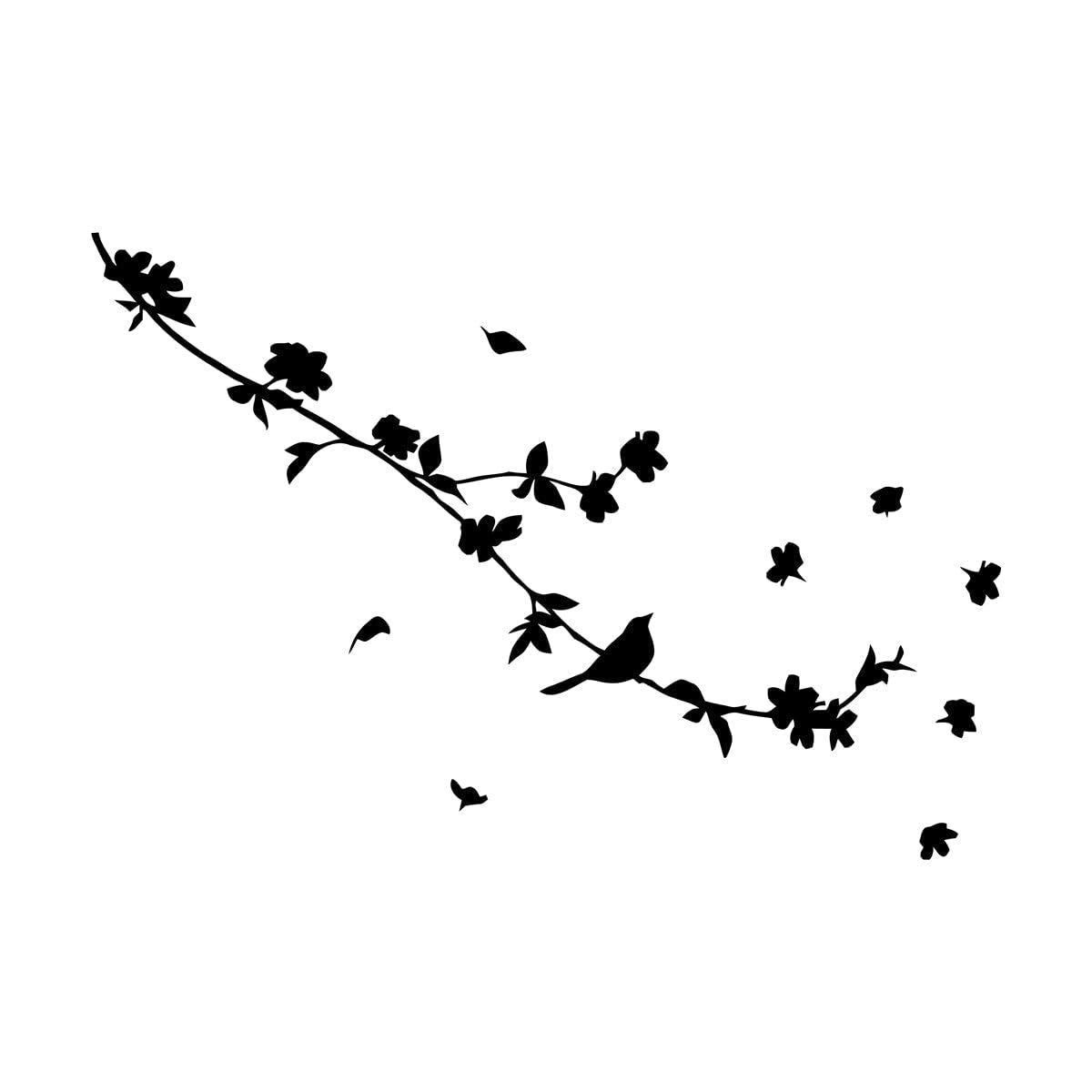 Blossom Butterfly Branch Vinyl Wall Sticker Interior Exterior Home Decor Living Room Bedroom Rent Friendly Transfer Decals Extra Large - 58x84cm โ image 1