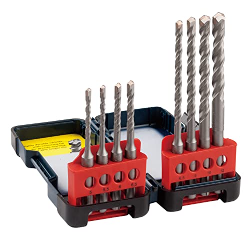 Bosch Accessories Professional 8 pcs SDS Plus-3 Hammer Drill Bit Set (for Concrete, Brick, Hard Stone, Ø 5-12 mm, 10mm Shank, Accessories for Rotary Hammer Drills)