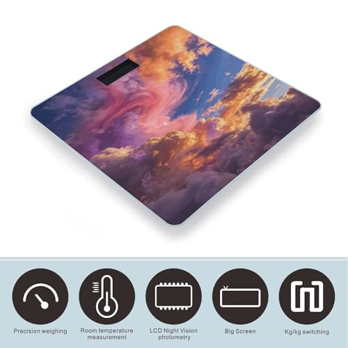 Báscula digital Colorful Clouds para baño capacidad 400lb miniatura 3