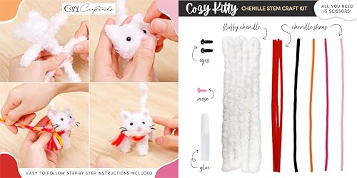 image for WeVeel Cozy Craftworks Chenille Stem Animal Craft Kit for Adults – C