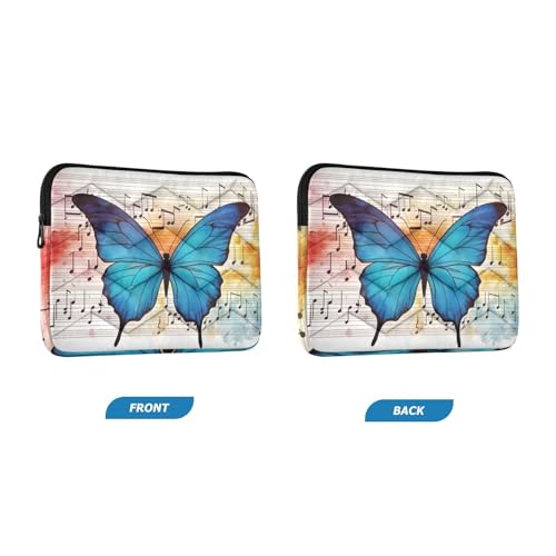 Funda para portátil de 13-14 pulgadas con notas musicales y mariposas miniatura 2