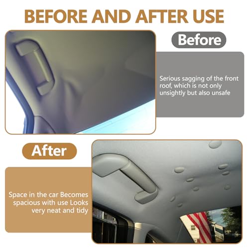 Hbxdeco 60PCS Car Headliner Repair Button, Car Roof Headliner Repair Kit, Auto Roof Snap Rivets Retainer with Installation Tool, Interior Ceiling Cloth Fixing Repair Buckle Fit Cars (Gray Flannele)