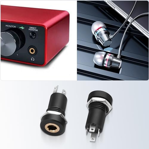6 piezas conector jack panel de soldar 3.5MM 4 polos miniatura 4