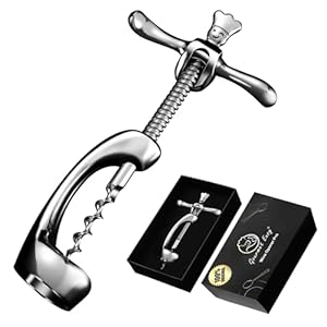 Wine Opener Deluxe, Heavy-Duty Bottle Opener for Easy Cork Removal, Manual Corkscrew for Smooth & Effortless Intact Wine Corks, Premium Corkscrew for Waiters, Bartenders & Home Use