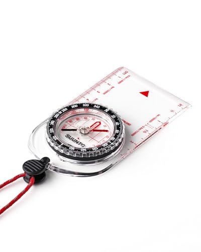 SUUNTO A-10 Bussola Robusta Navigazione Professionale, Compass Multifunzione con Laccetto e Piastra, Correzione Declinazione Regolabile, Impermeabile, per Campeggio Escursioni e all’orienteering