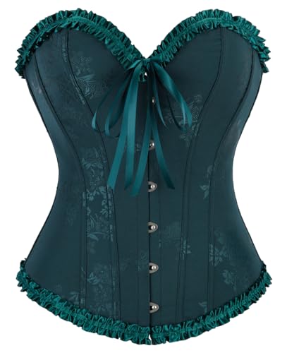 KUOSE Body Shaper da donna, nero, bianco, corpetto pieno, taglie forti, verde scuro, XS