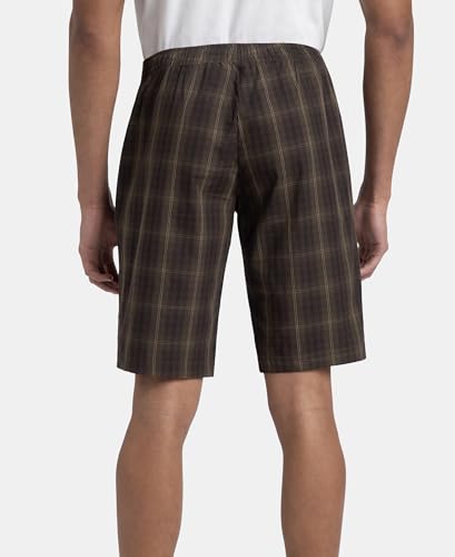 Image of Jockey 9005 Men's Super Combed Mercerized Cotton Woven Fabric Regular Fit Printed Bermuda with Side Pockets
