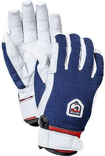 Hestra Outdoor Work Gloves: Ergo Grip Riding Cold Weather Gloves, Navy/Off White, 8