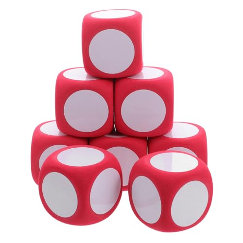 NUOBESTY Giant Foam Dice, 8pcs Jumbo Dice Dry Erase Cubes Blocks Blank Writable Game Boards Large Education Playing Game Toy Teaching Prop for Home Classroom