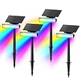 Consciot Upgraded Solar Outdoor Lights, 54 LEDs Solar Spot Lights 7 Multicolor Changing, Solar Lights Outdoor Waterproof IP67, Solar Spotlight Landscape Lights for Yard Garden Decor, 4 Pack