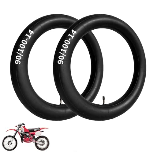 Image of 2 Pack 90 /100-14 inch 3.00-14 inch Heavy Rear Inner Tube, 14 Inch Tire | for 125cc 140cc Pit Pro Trail Foot Dirt Bike [Thickened]