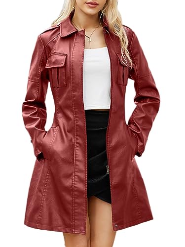 Blouson manteau avec ceinture chaud zippé jacket mode vintage pour femme