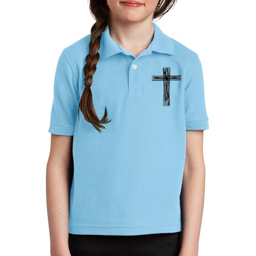 Boys Girls 𝐏𝐨𝐥𝐨 T-Shirt Short Sleeve Collared Button Up Tee for Kids Preppy Summer Top Active Casual Graphic Outfit