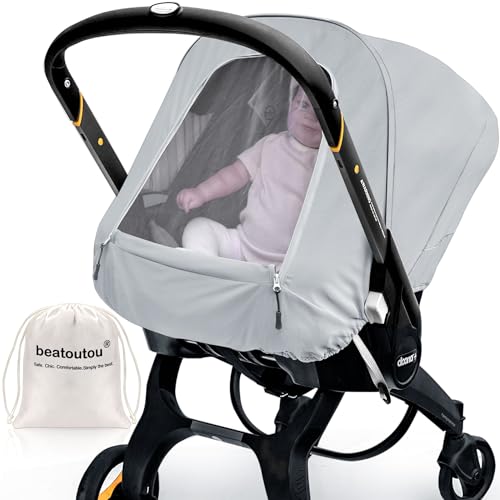 Summer Baby Car Seat Cover Compatible with Doona Car Seat and Stroller Breathable Sunproof Car Seat Canopy for Boys & Girls Suitable for Spring/Summer/Autumn Use (Gray)