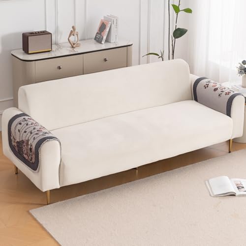 Image of HOKIPO HeavenHue Fleece Backed Sofa Armrest Cover 2 Pc, Mystic Wings
