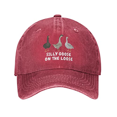 Image of Funny Goose Hat Silly Goose On The Loose Hat Men Baseball Hats Funny Cap