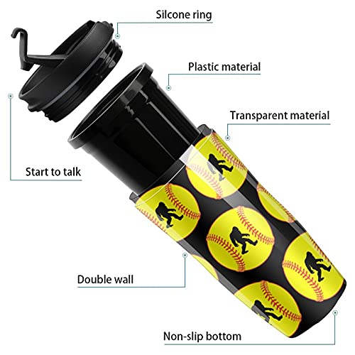 Taza de café de plástico con tapa con aislamiento de doble pared con diseño de Sasquatch Bigfoot - Imagen 4