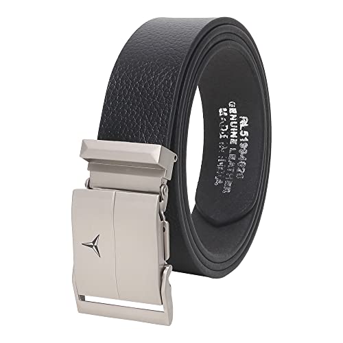 Image of Men's Formal Genuine Leather Auto-lock Adjustable Belt (JAFA-37-BL)