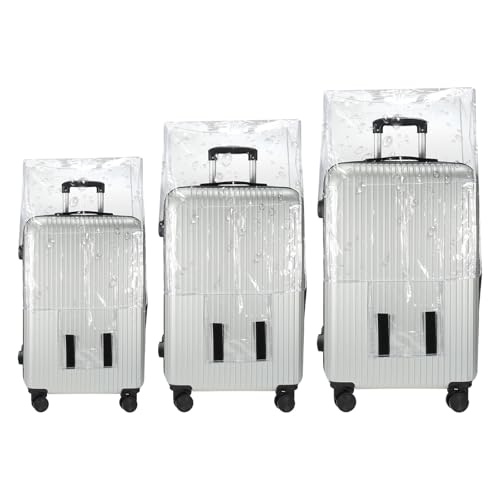 PATIKIL Luggage Covers, 3 Pieces 20 24 28 Inch PVC Suitcase Cover Protectors Waterproof Travel Luggage Covers for Suitcase, Transparent