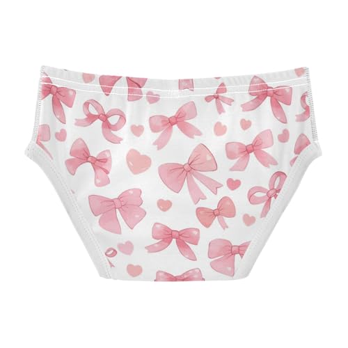 Wusikd Pink Ribbon Boys' Underwear Cotton Bows Hearts Boys Briefs Soft Toddler Underwear 2T2