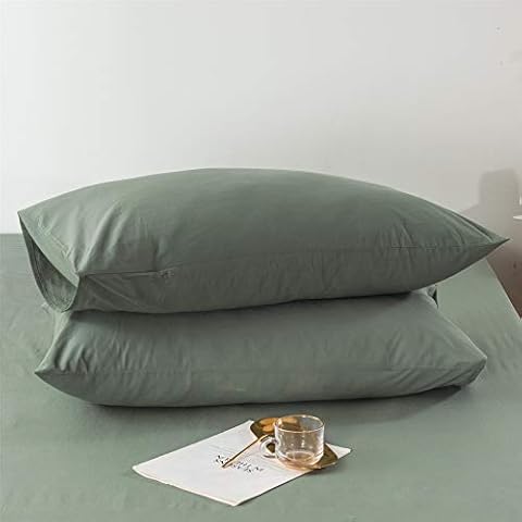 Mucalis Queen Pillowcases Cotton Sage Green Set of 2 Pillowcase Cozy Soft with Envelope Closure,20x30 Inch Cover