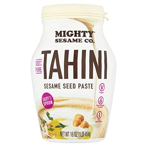 Mighty Sesame Co. Tahini Paste 454 g | Pasta di sesamo macinato pura al 100%, salsa tahini ricca e cremosa per hummus e condimenti, vegana, senza glutine, kosher, halal, keto friendly