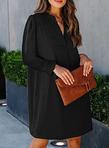 JOCAFIYE Womens Dresses Summer Casual Dress Long Sleeve V Neck Dress Shift Dress for Women 20253