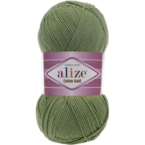 55% Cotton 45% Acrylic Alize Cotton Gold Yarn 1 Skein/Ball 100 gr 360 yds (485-Green) Cover
