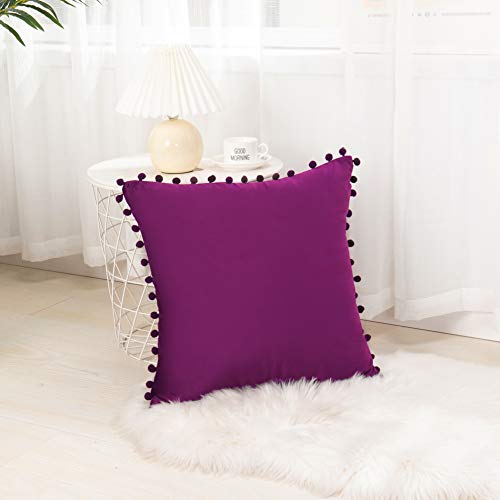 Housses de coussin velours doux aubergine Elegant Comfort pour sublimer le salon - 3