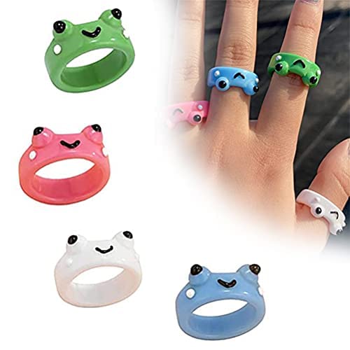 Anelli in resina, rana, 3D Cartoon Animale Anelli