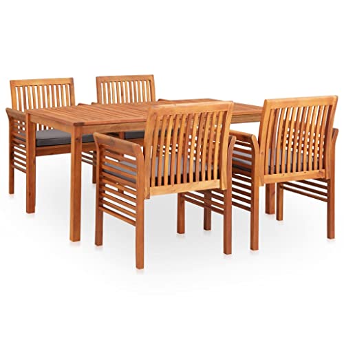 Helloshop26 - Mueble para cenas (5 piezas, con cojines de acacia, macizo, 02_0014658)