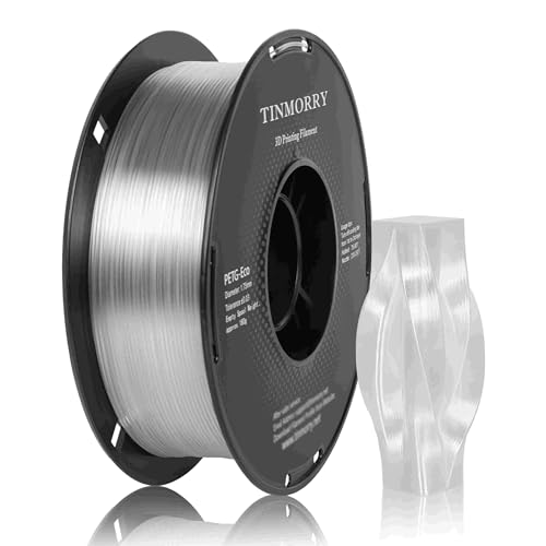 Image of TINMORRY PETG Filament 1.75, Rapid PETG-Eco 3D Printer Filament, Compatible with Most FDM 3D Printers, 1 KG 1 Spool, Transparent