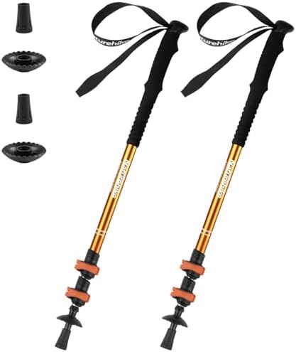 Naturehike Collapsible Trekking Poles, Adjustable Lightweight Aluminum Hiking Poles, Shock Absorption with Wrist Straps for Hiking and Daily Use, Yelllow/Green (Set of 2) Naturehike Collapsible Trekking Poles, Adjustable Lightweight Aluminum Hiking Poles, Shock Absorption with Wrist Straps for Hiking and Daily Use, Yelllow/Green (Set of 2)