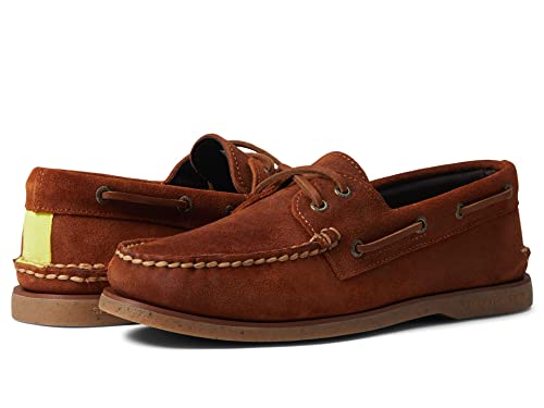 Sperry Men's Gold A/O 2-Eye Boat Shoe, TAN Suede, 7.5