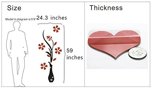 Hermione Baby 3D Vase Wall Murals for Living Room Bedroom Sofa Backdrop Tv Wall Background, Originality Stickers Gift, DIY Wall Decal Wall Decor Wall Decorations (Red, 59 X 23 inches)