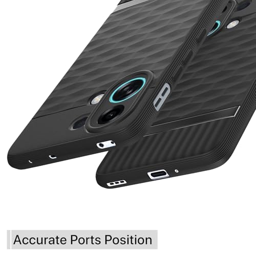 Image of Pikkme Back Cover for Oppo K13 Turbo 5G Camera Protection 3D Hexa Cube Design Silicone Protective Bumper Case (Black)