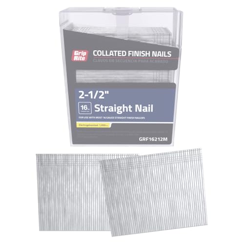 16 Gauge Electrogalvanized Straight Collated Finish Nails, 2-1/2